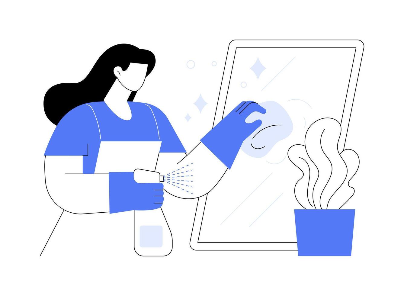 Dusting off isolated cartoon illustrations. vector