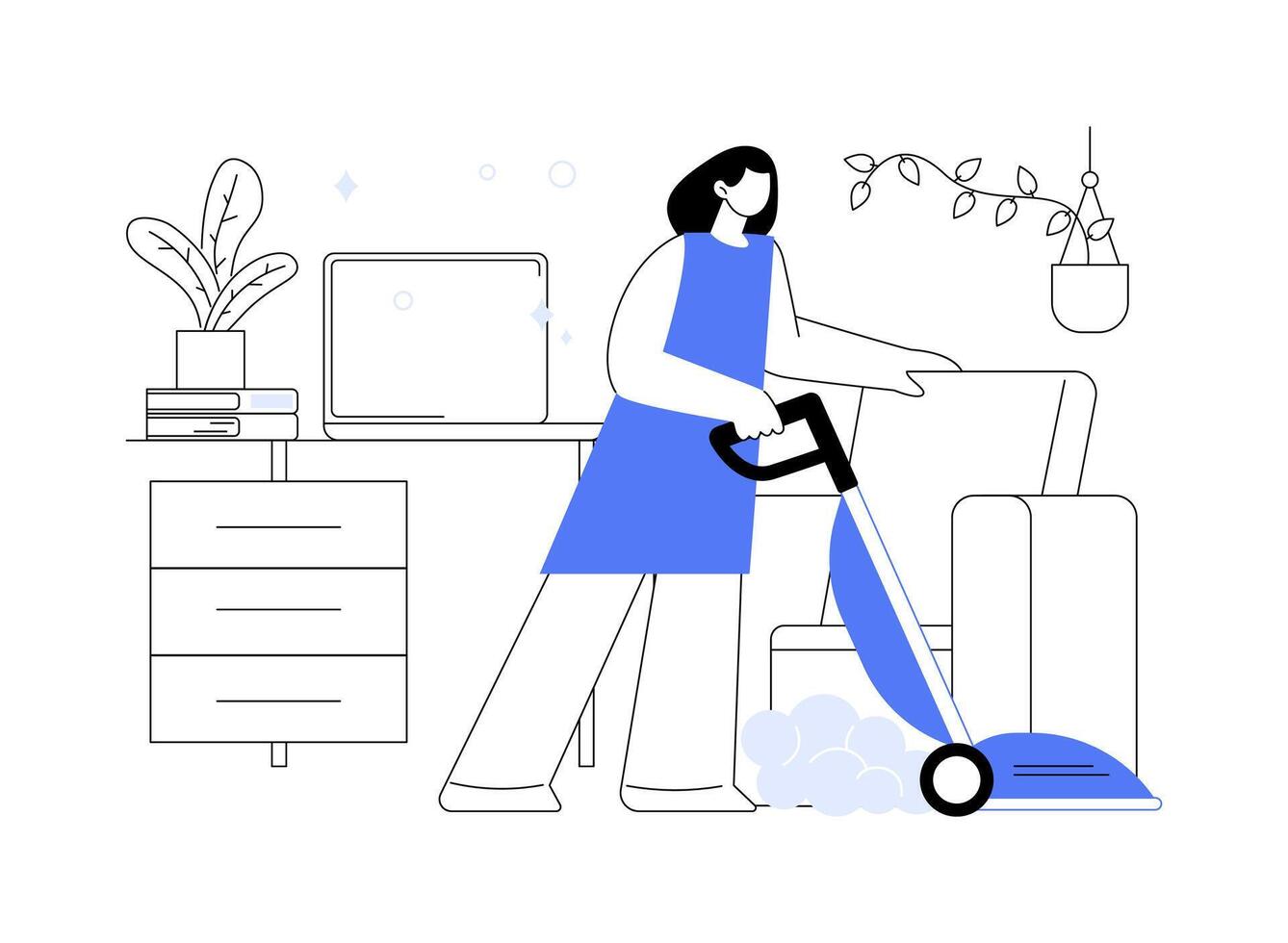 Steam cleaner isolated cartoon illustrations. vector