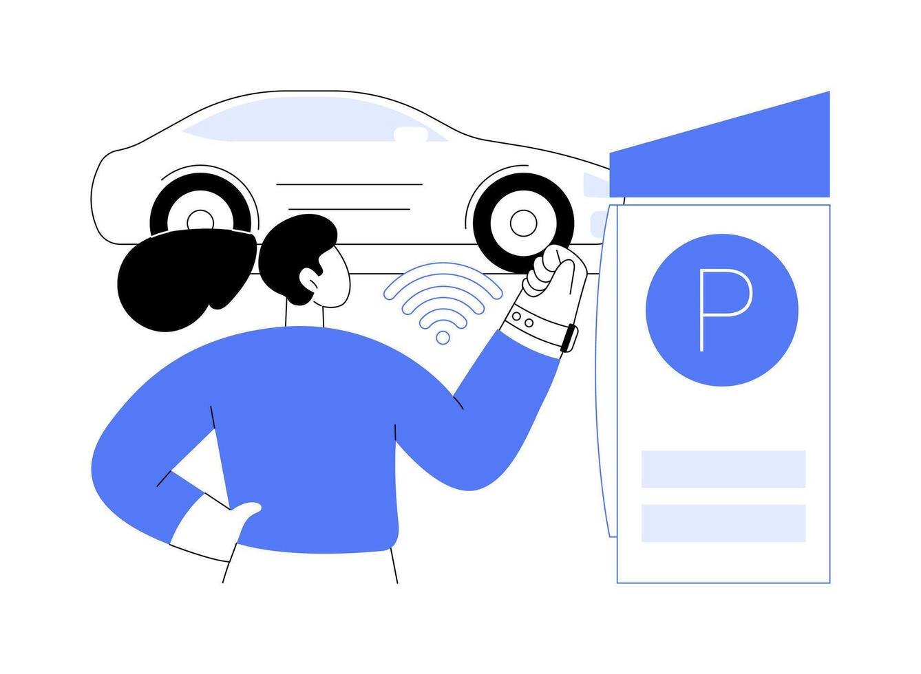 Contactless payments isolated cartoon illustrations. vector