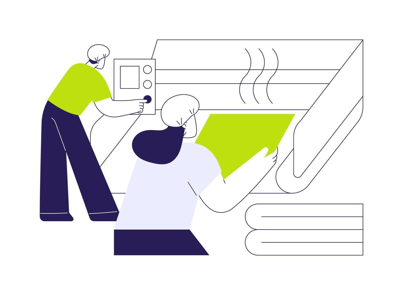 Ironing machine abstract concept illustration. vector