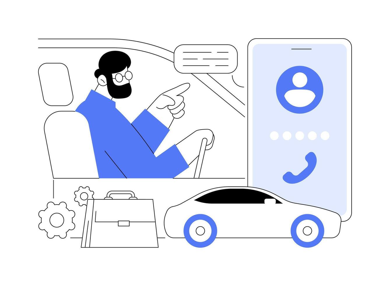 On the way to work isolated cartoon illustrations. vector