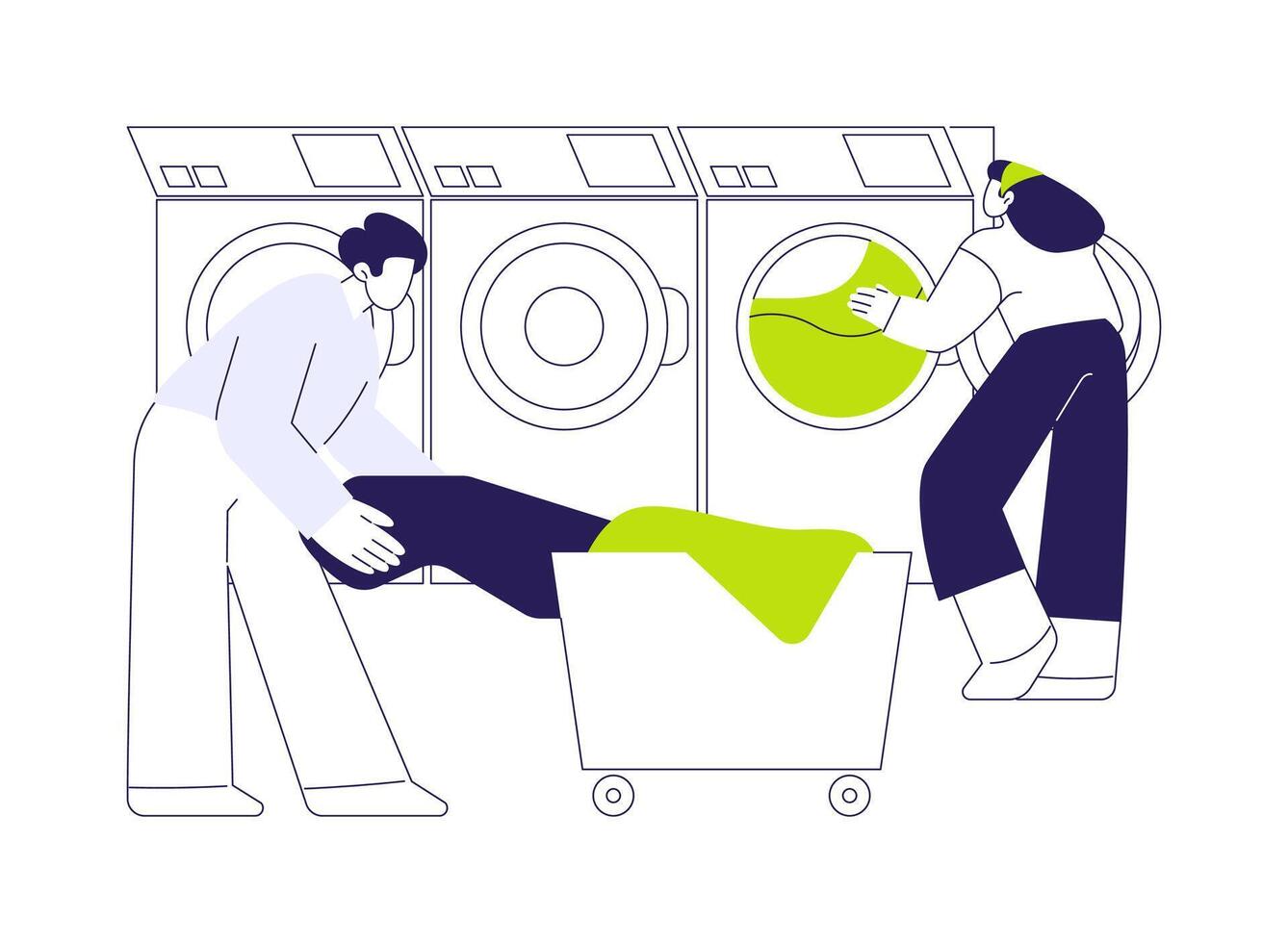 Spot cleaning and laundry abstract concept illustration. vector