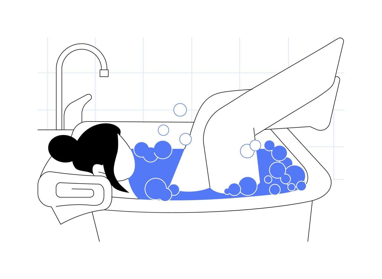 Take relaxing bath isolated cartoon illustrations. vector