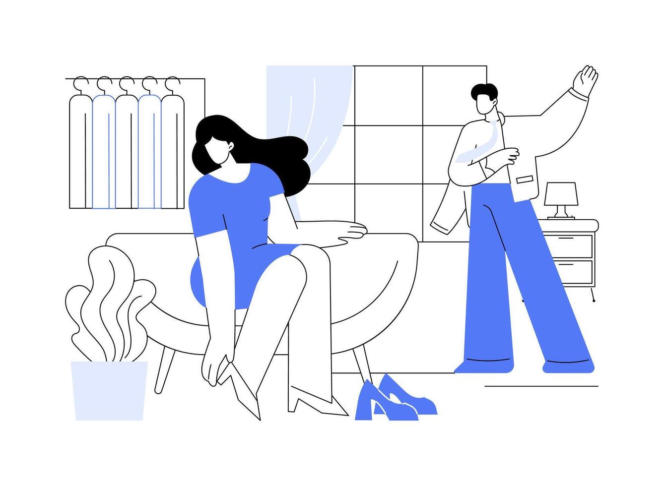 Getting dressed isolated cartoon illustrations. vector