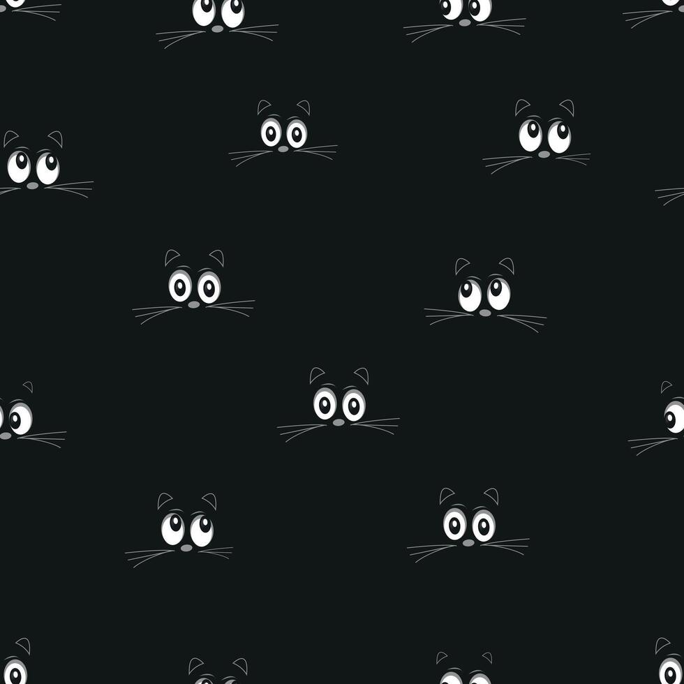 Cat eyes cute seamless pattern vector