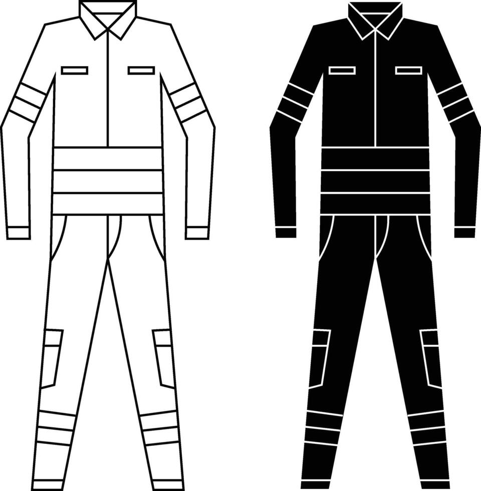 Safety Overall, Work Clothes Icon vector