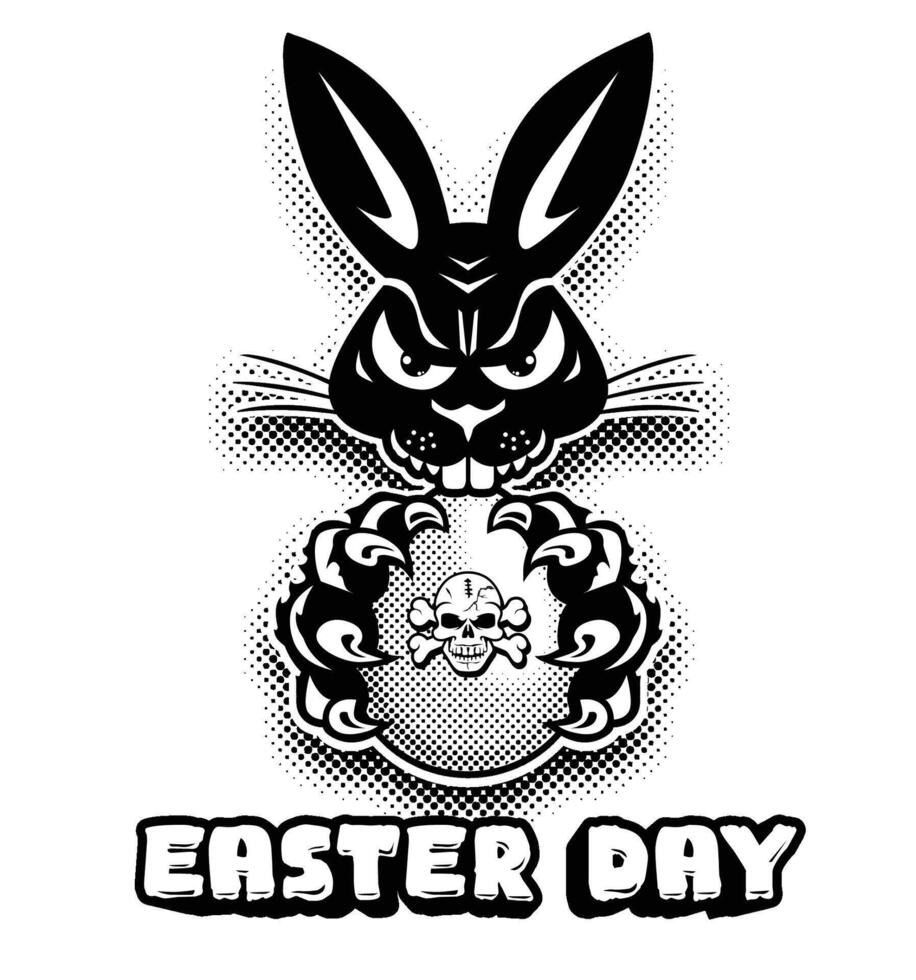 Easter bad rabbit icon vector