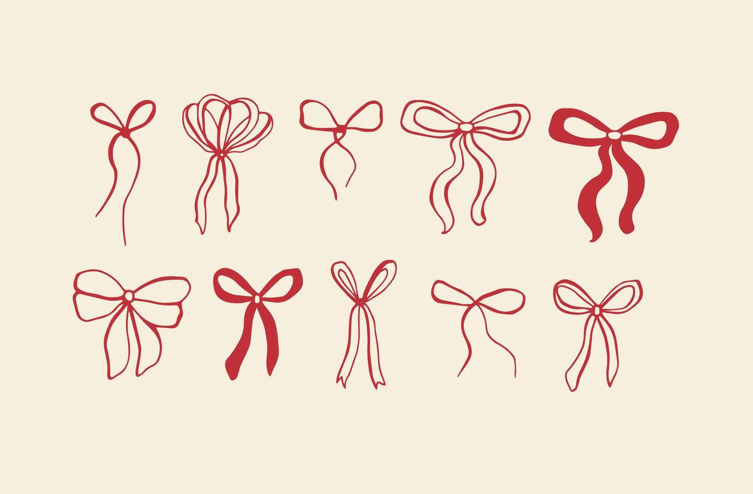 Cherry bow whimsical hand drawn illustration vector