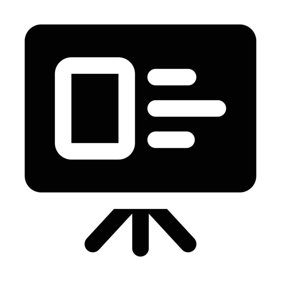 Simple Presentation glyph icon. The icon can be used for websites, print templates, presentation templates, illustrations, etc vector