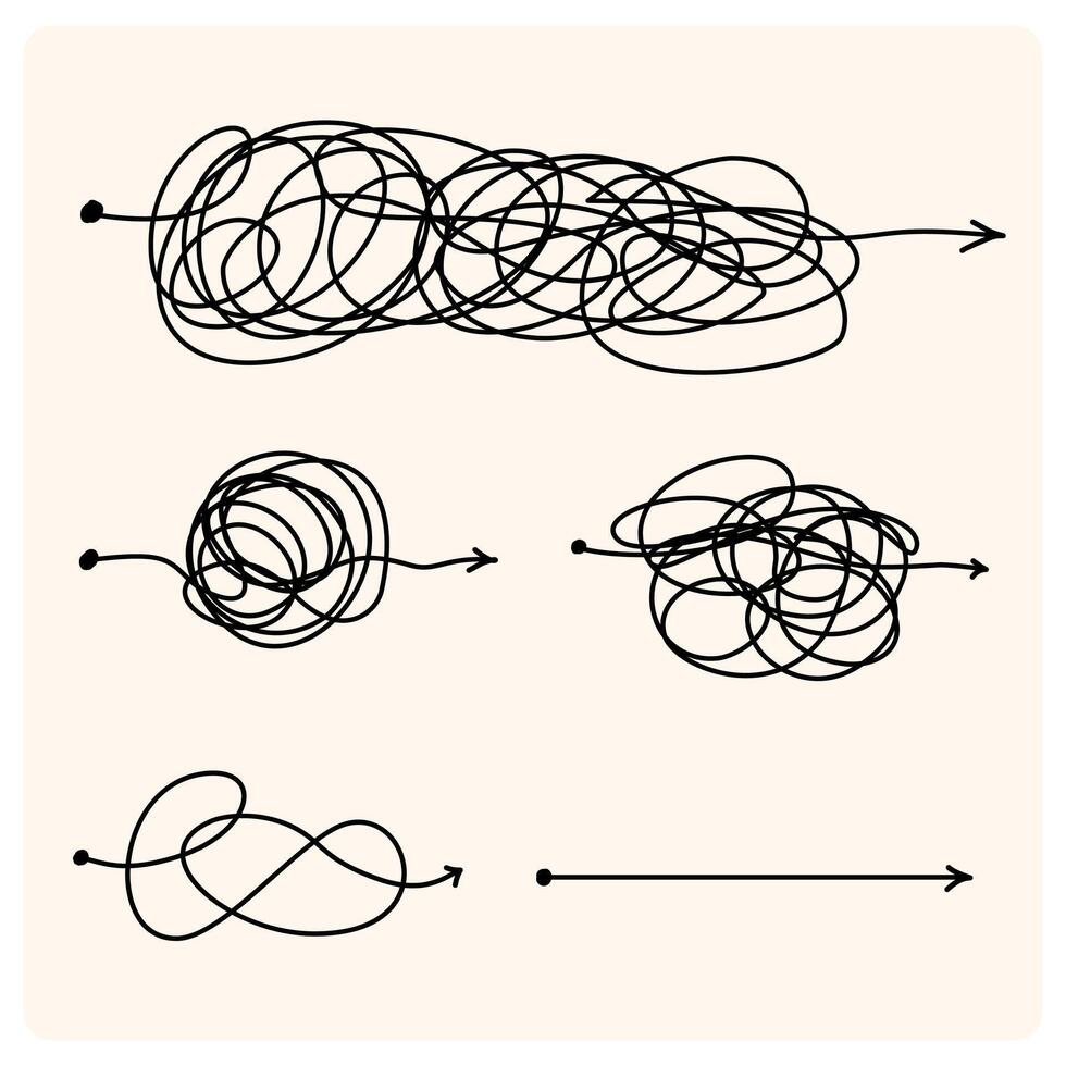 scribble line with direction style doodle vector