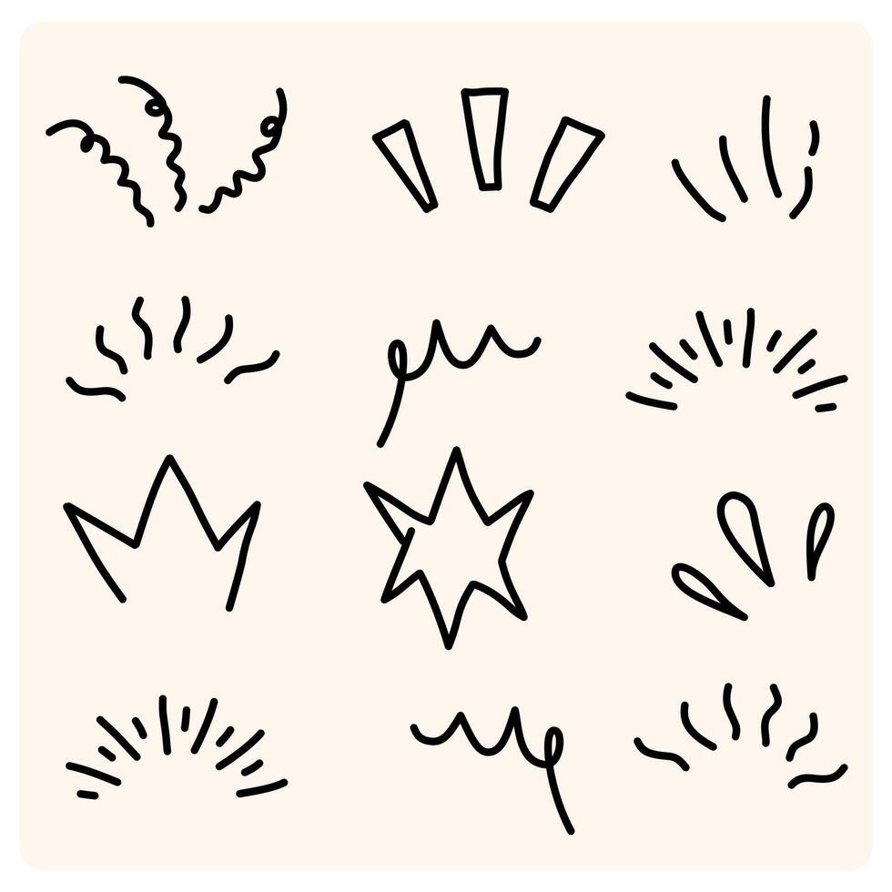 Doodle image set cartoon expression hand drawn doodle vector