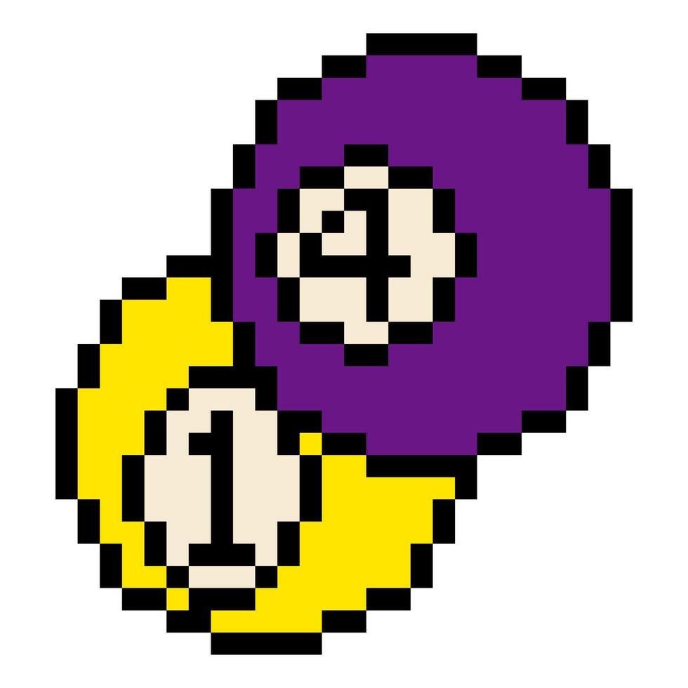 Billiard balls in pixel art style vector