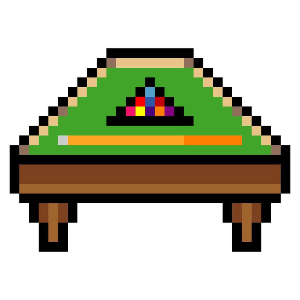 Pool table in pixel art style vector