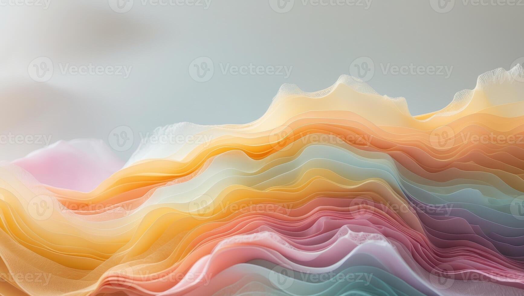 Abstract wavy layers in warm and cool color gradients. photo