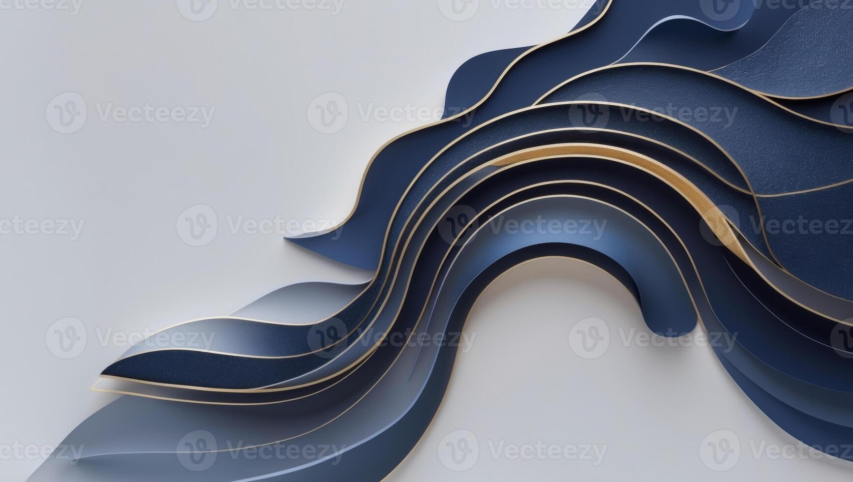 Beautiful abstract design featuring rich blue tones and gold accents in a layered formationBeautiful abstract design featuring rich blue tones and gold accents in a layered formation. photo