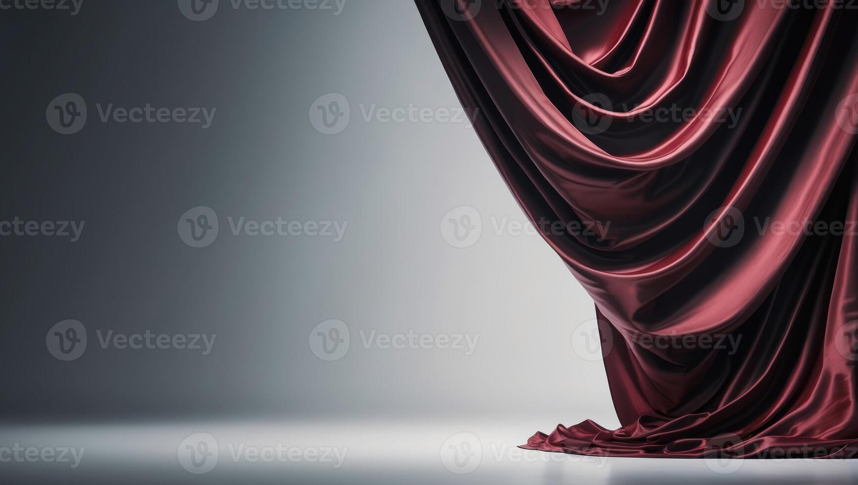 Dark Red Luxurious Silk Draped Fabric Texture. photo