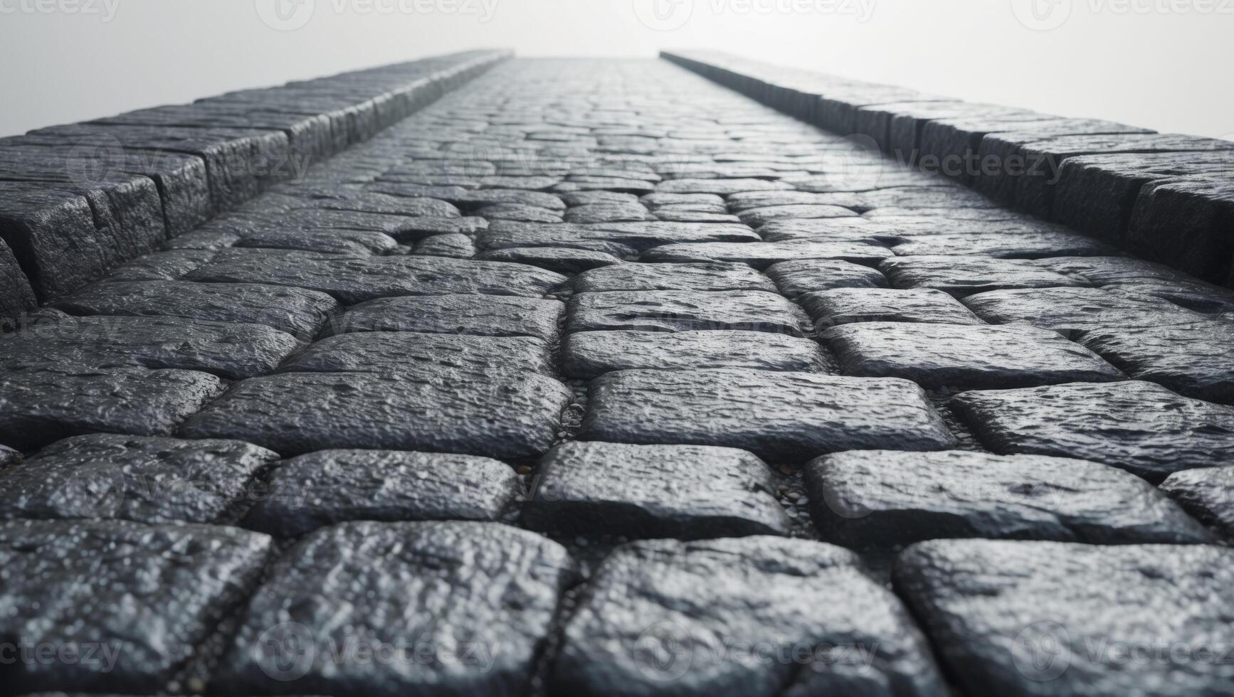 Dark gray cobblestone pathway with textured surface photo