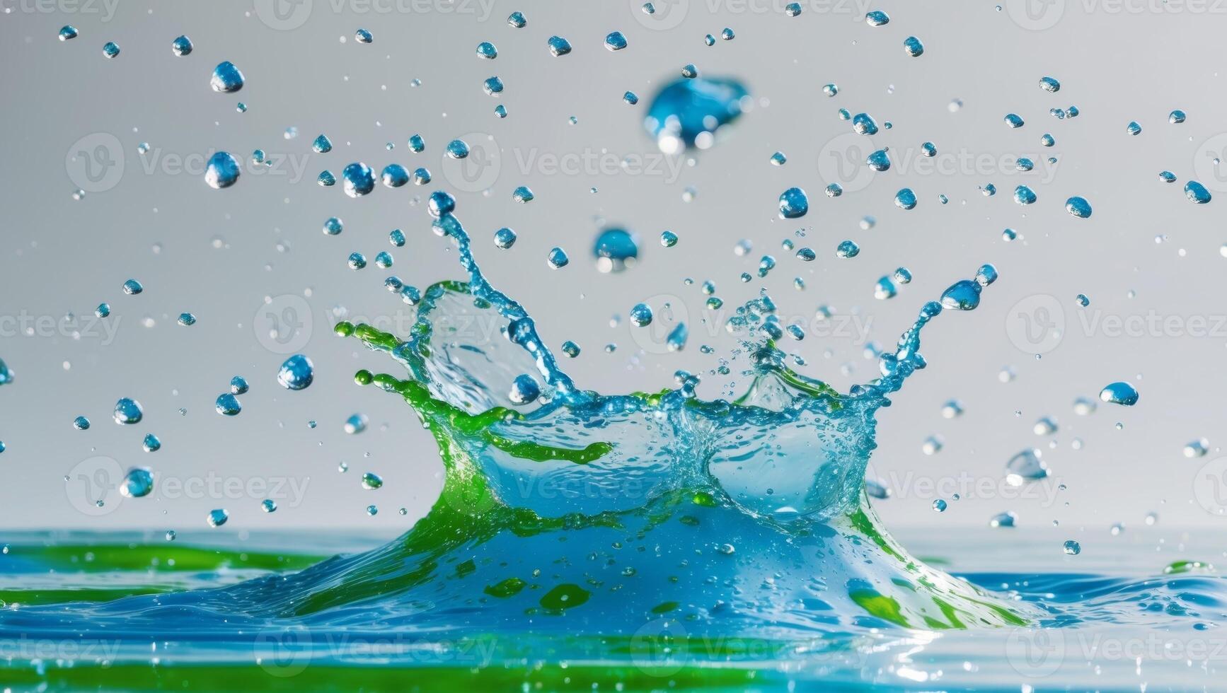 Dynamic water splash with vibrant colors photo
