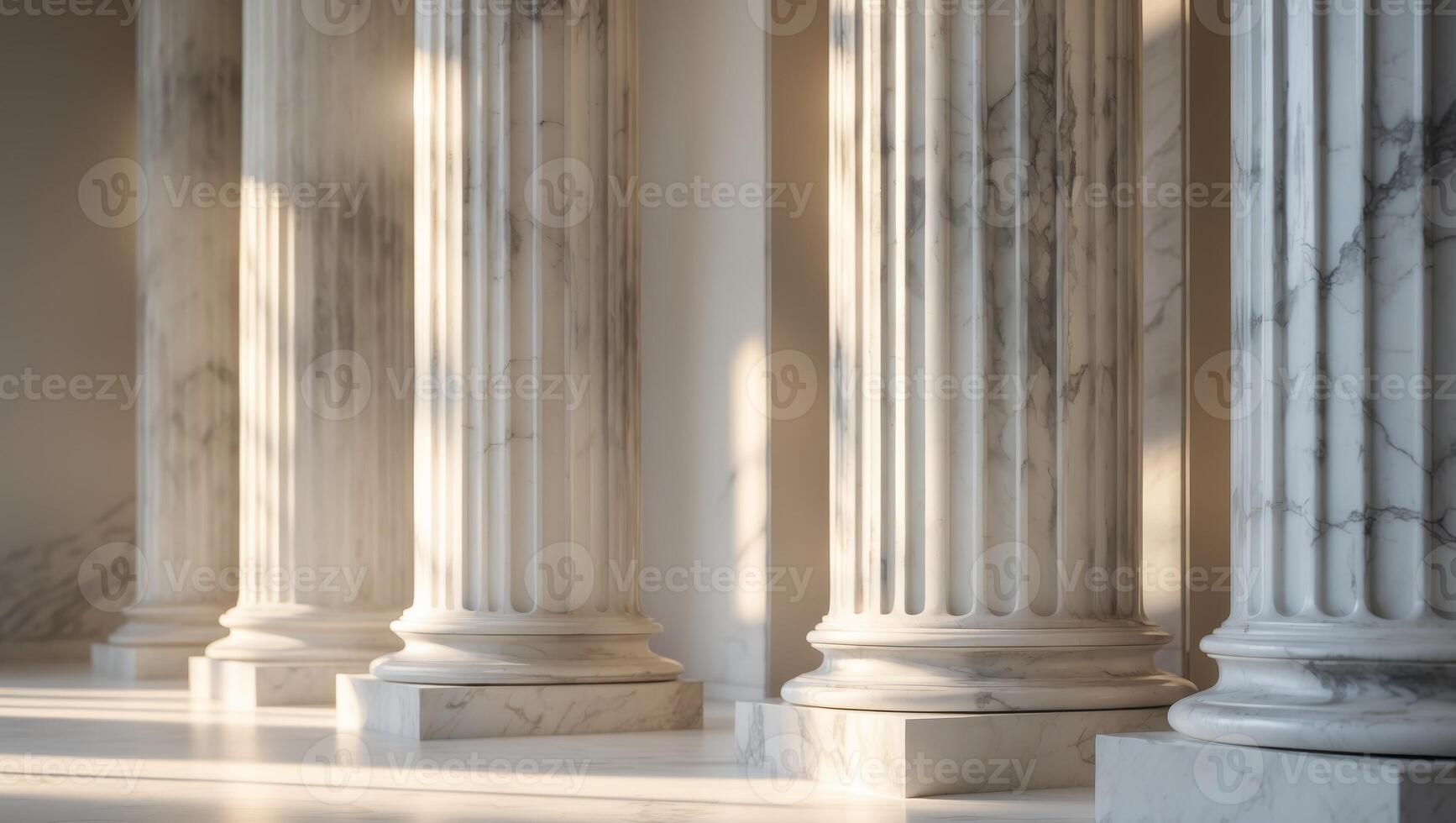 Elegant Interior of Marble Columns with Soft Light and Shadows.Elegant Interior of Marble Columns with Soft Light and Shadows. photo
