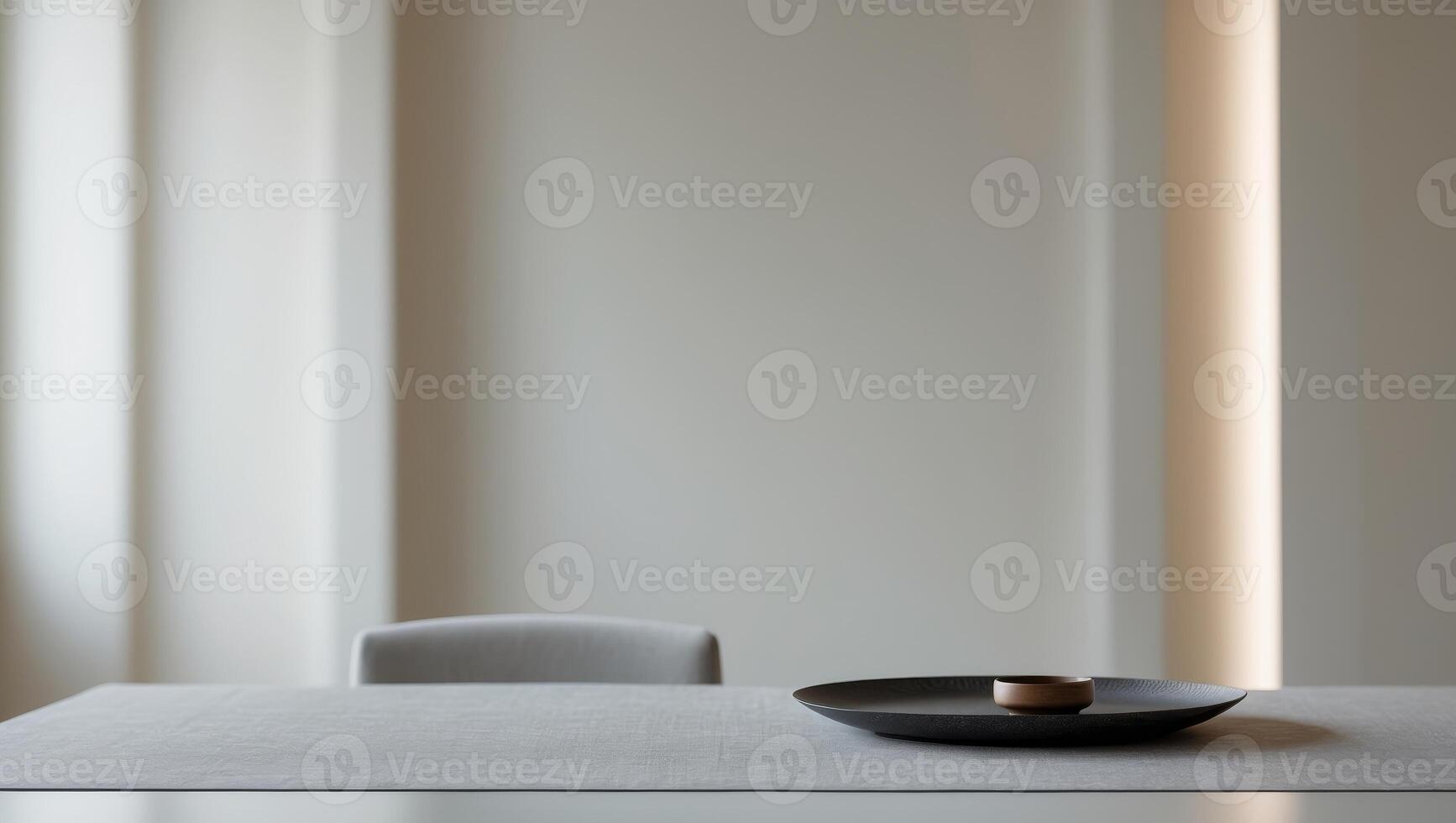 Modern Tabletop with Blurred Background in a Stylish Interior Setting. photo