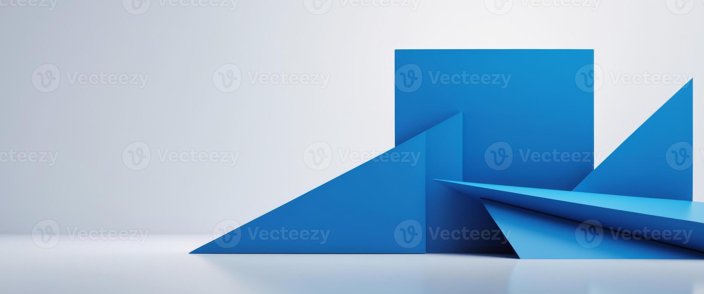 Abstract Blue Geometric Shapes Background for Business Technology photo
