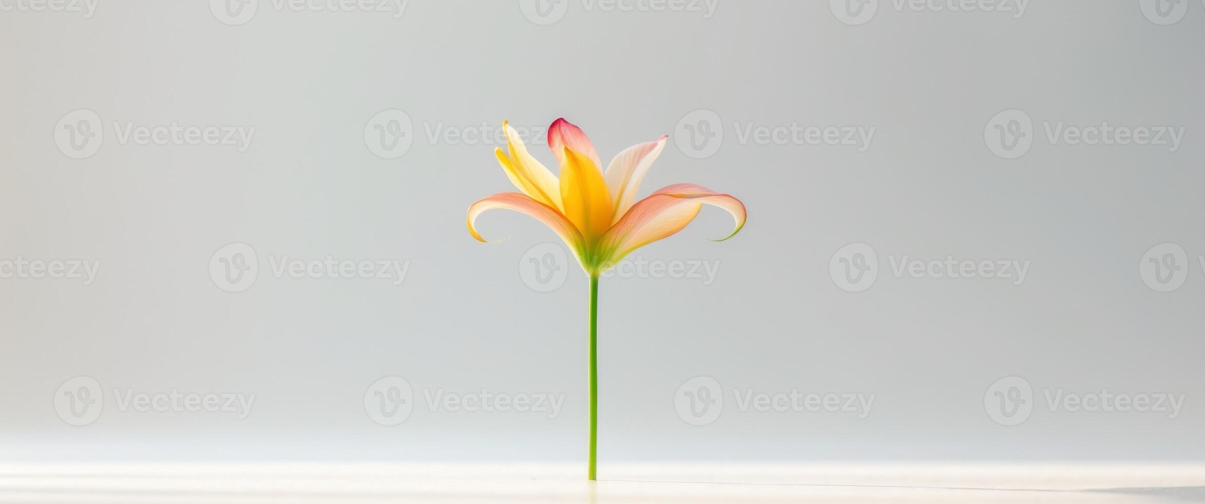 Flower with a green stem and colorful petalsFlower with a green stem and colorful petals. photo