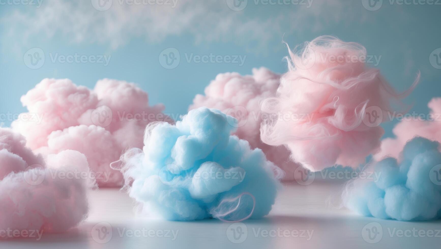 Fluffy Pink and Blue Cotton Candy CloudsFluffy Pink and Blue Cotton Candy Clouds. photo