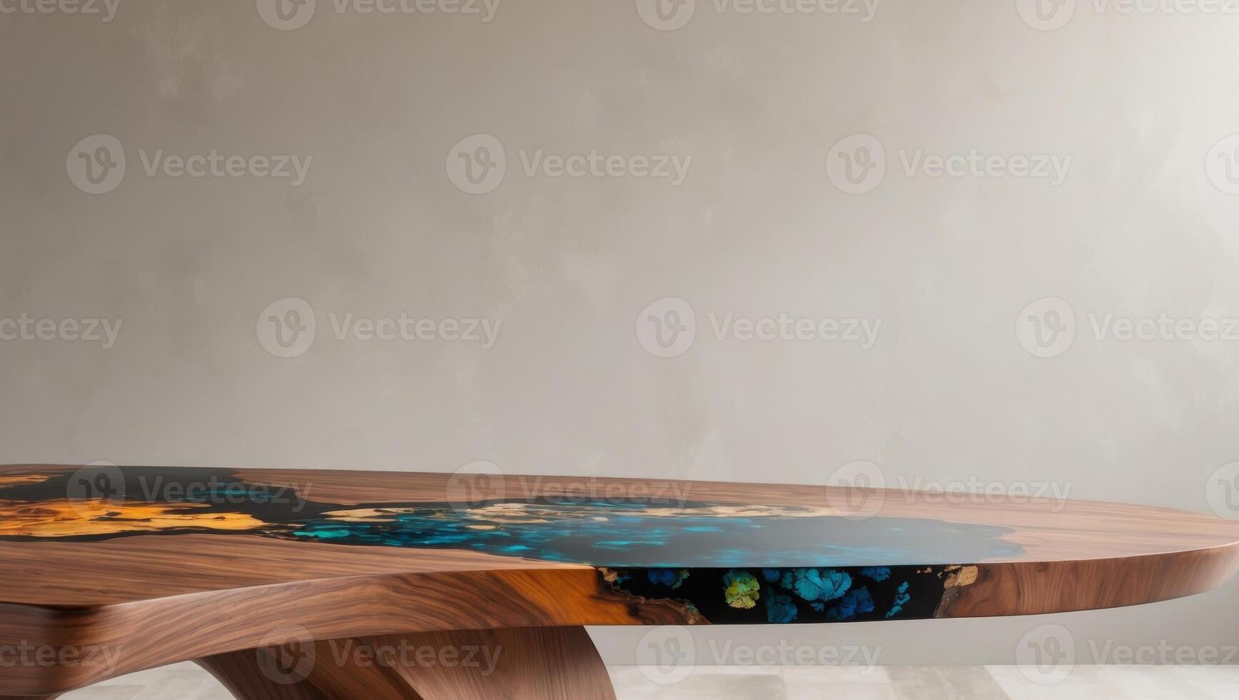 A table with a colorful design on it photo