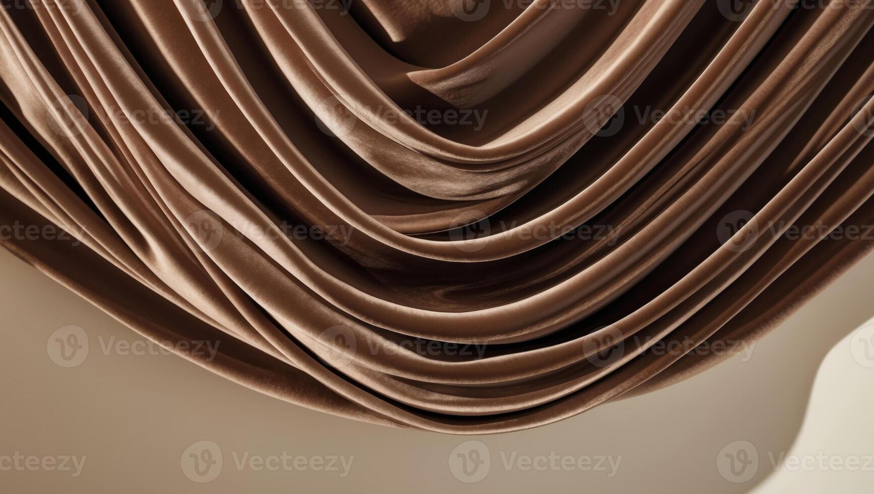 Luxurious brown fabric with elegant folds and smooth texture for fashion design photo