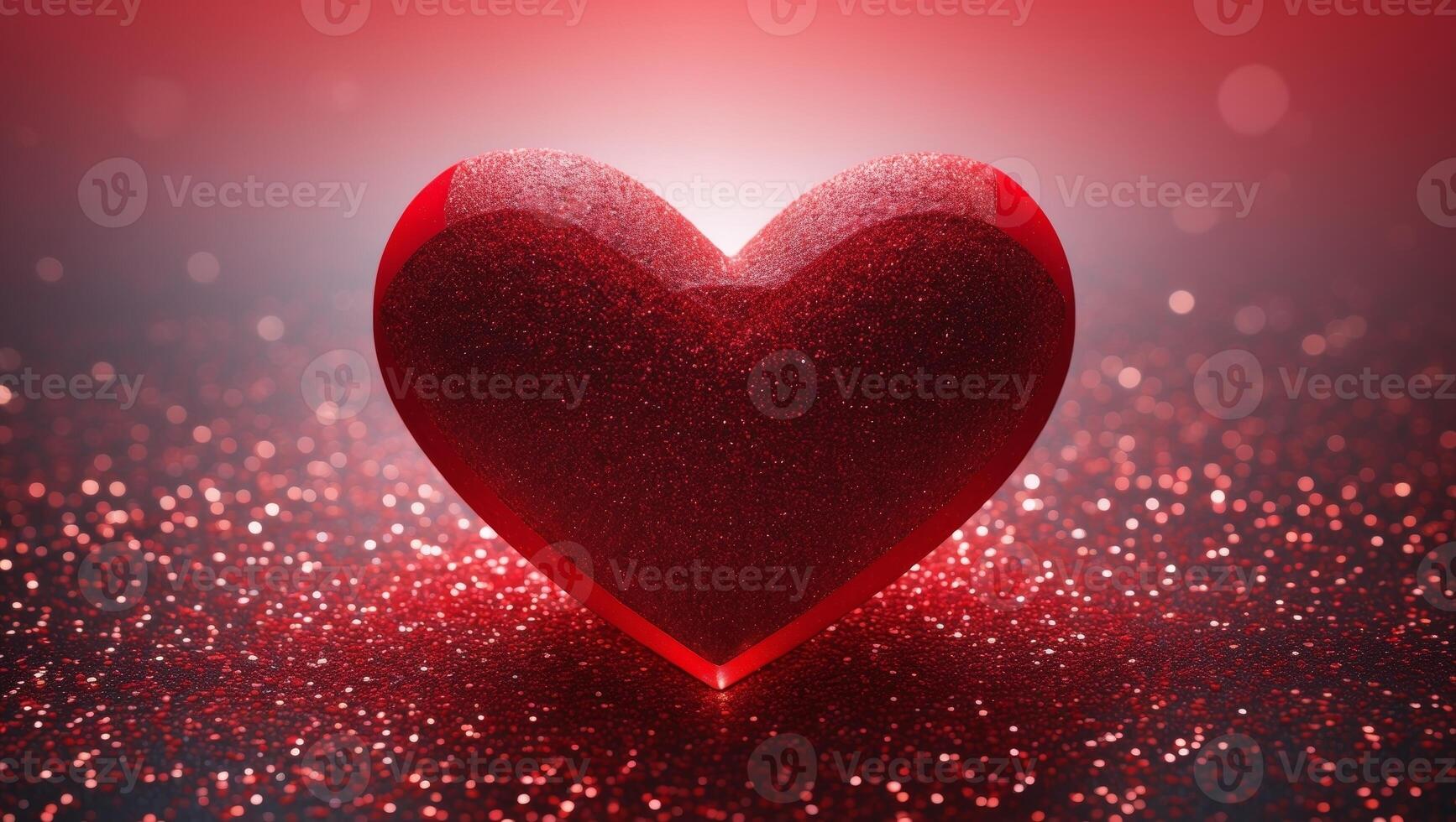 Red Heart on Red Glitter Valentine s Day Love BackgroundRed Heart on Red Glitter Valentine s Day Love Background. photo