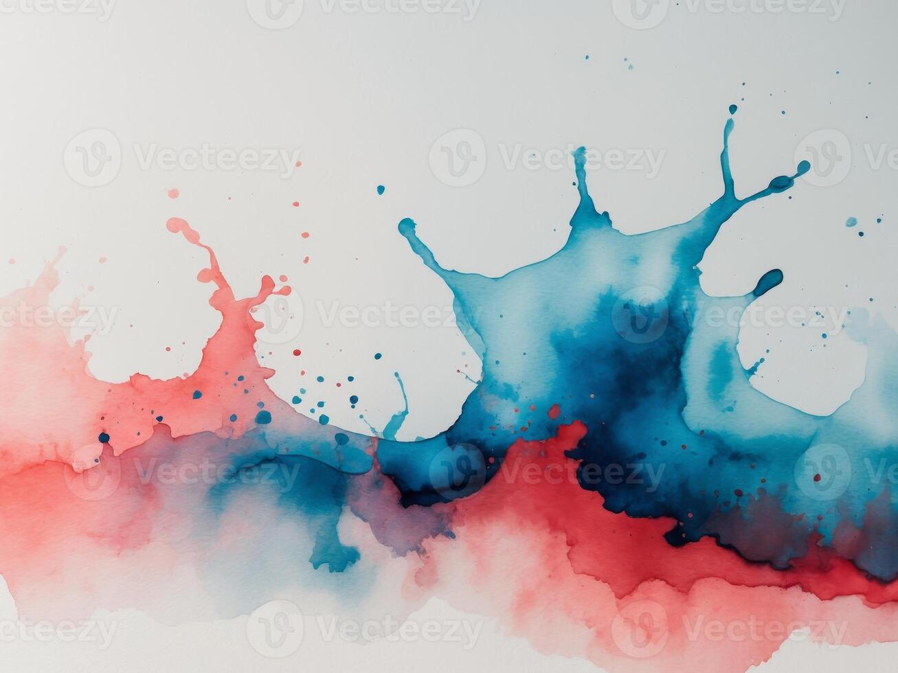 Vibrant watercolor splash background showcasing blue and red hues blending beautifully photo