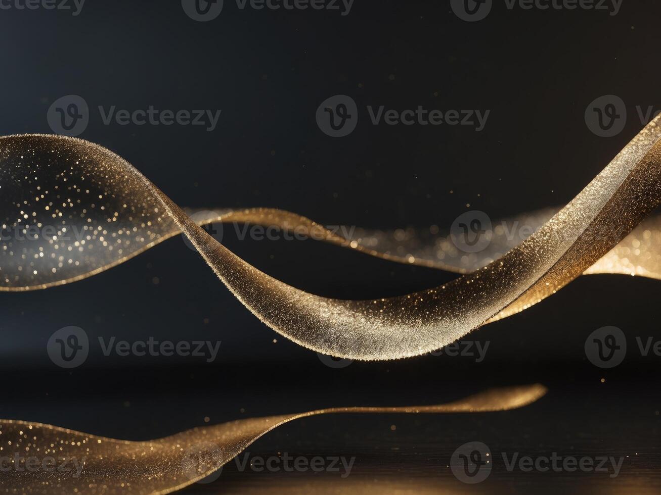 Abstract Golden Fluid Line with Sparkles on Dark Background for Creative Design ProjectsAbstract Golden Fluid Line with Sparkles on Dark Background for Creative Design Projects. photo
