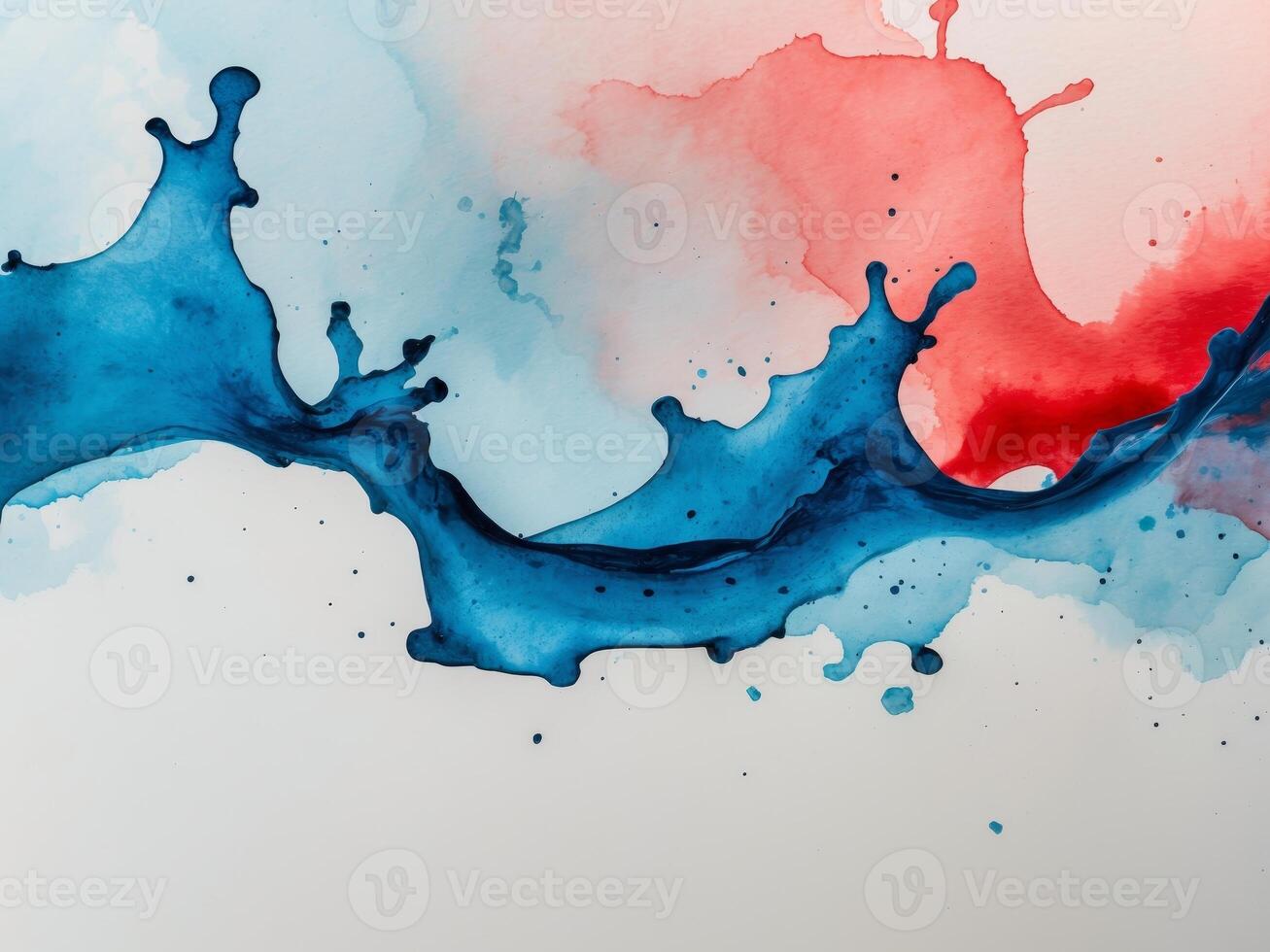 Vibrant watercolor splash background showcasing blue and red hues blending beautifullyVibrant watercolor splash background showcasing blue and red hues blending beautifully. photo