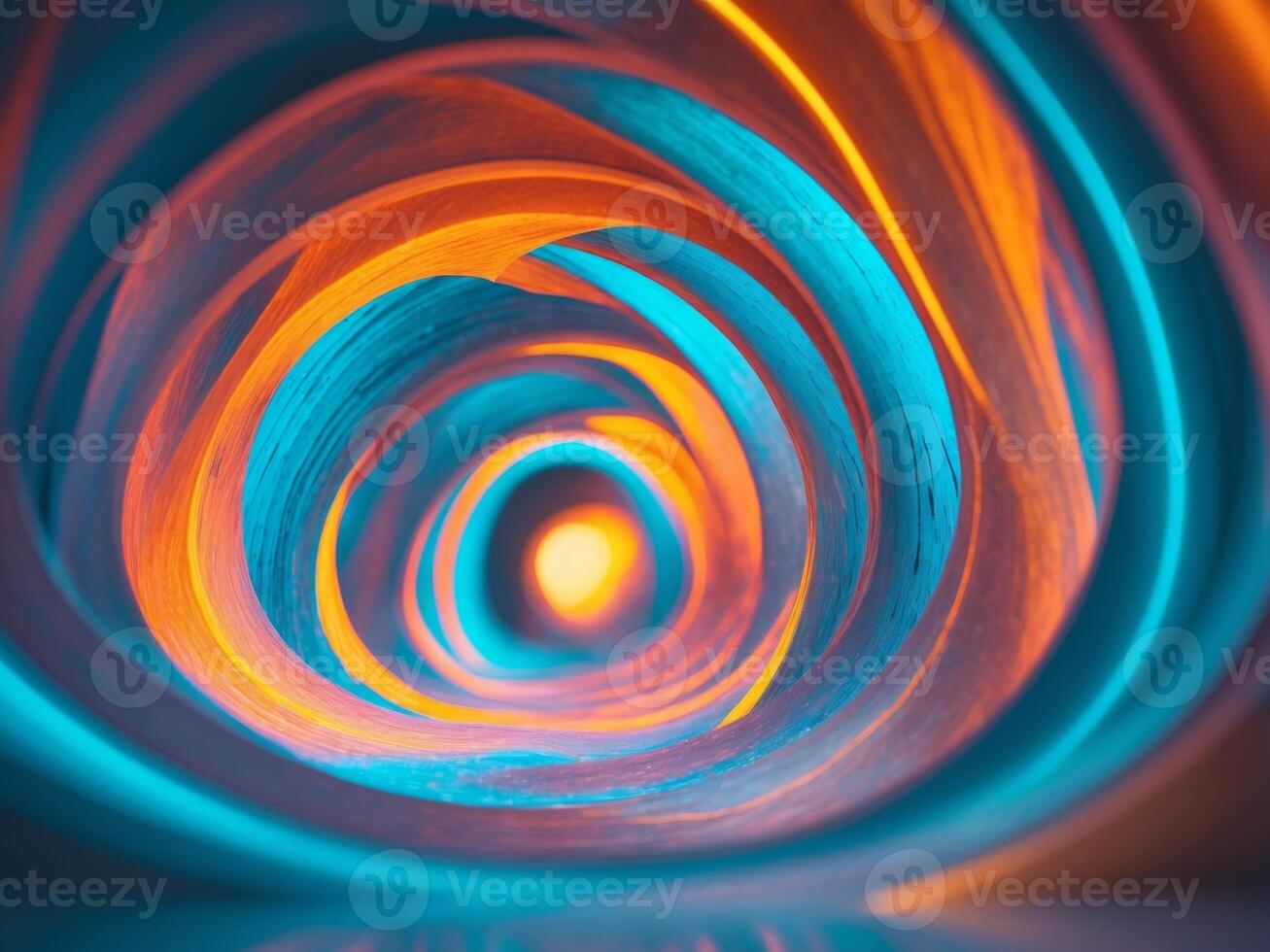 Abstract colorful arches illuminated by radiant light photo
