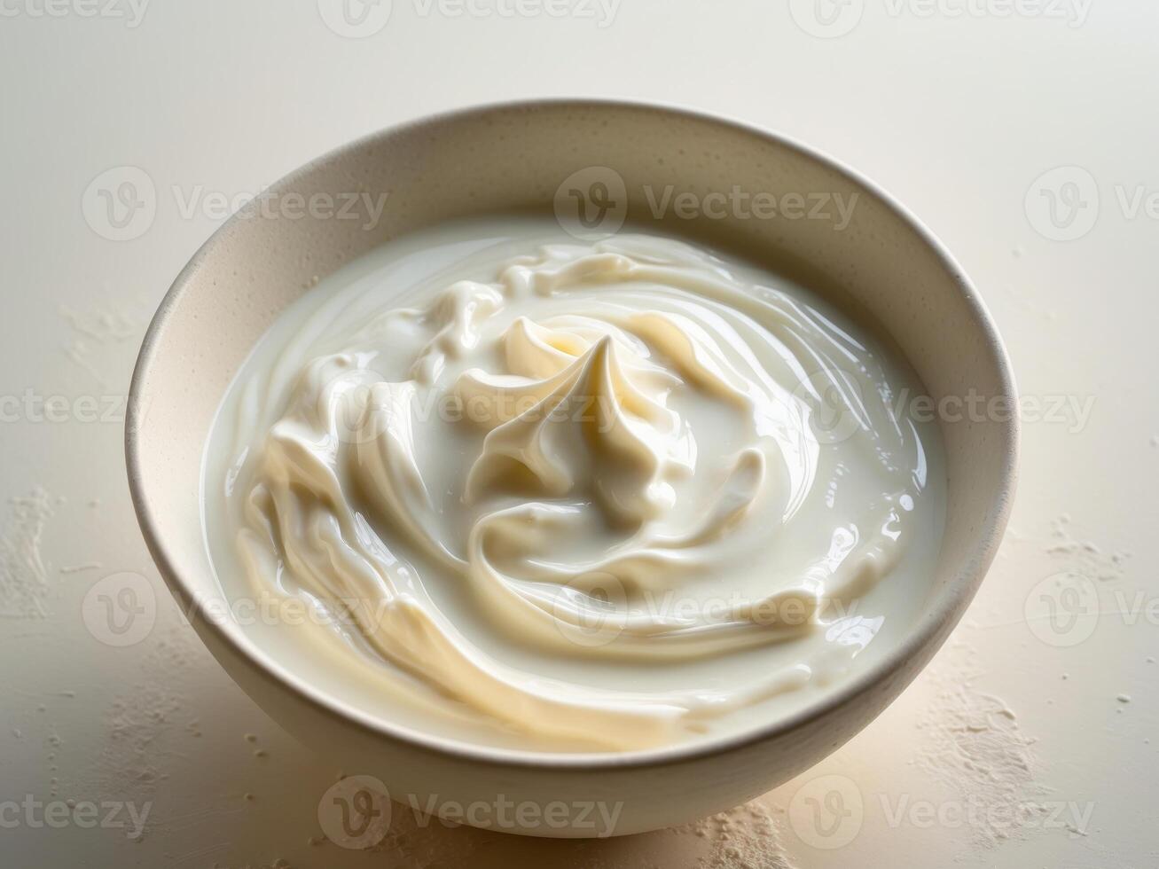 Mixed together milk yogurt sour cream and coconut photo