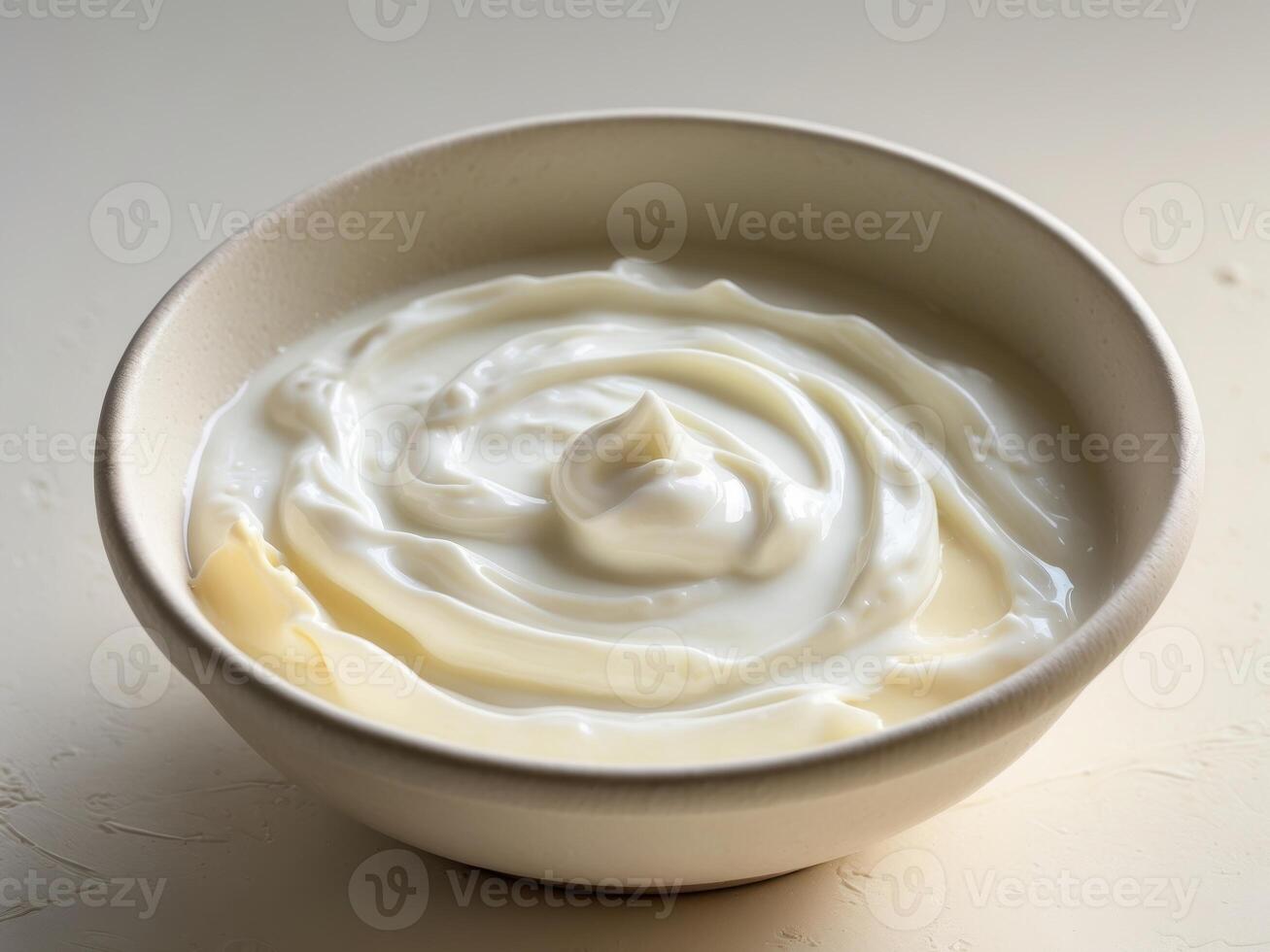 Mixed together milk yogurt sour cream and coconutMixed together milk yogurt sour cream and coconut. photo