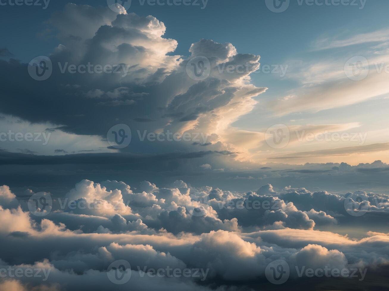 Dramatic cloud formations medley over expansive landscapes captivating viewers photo