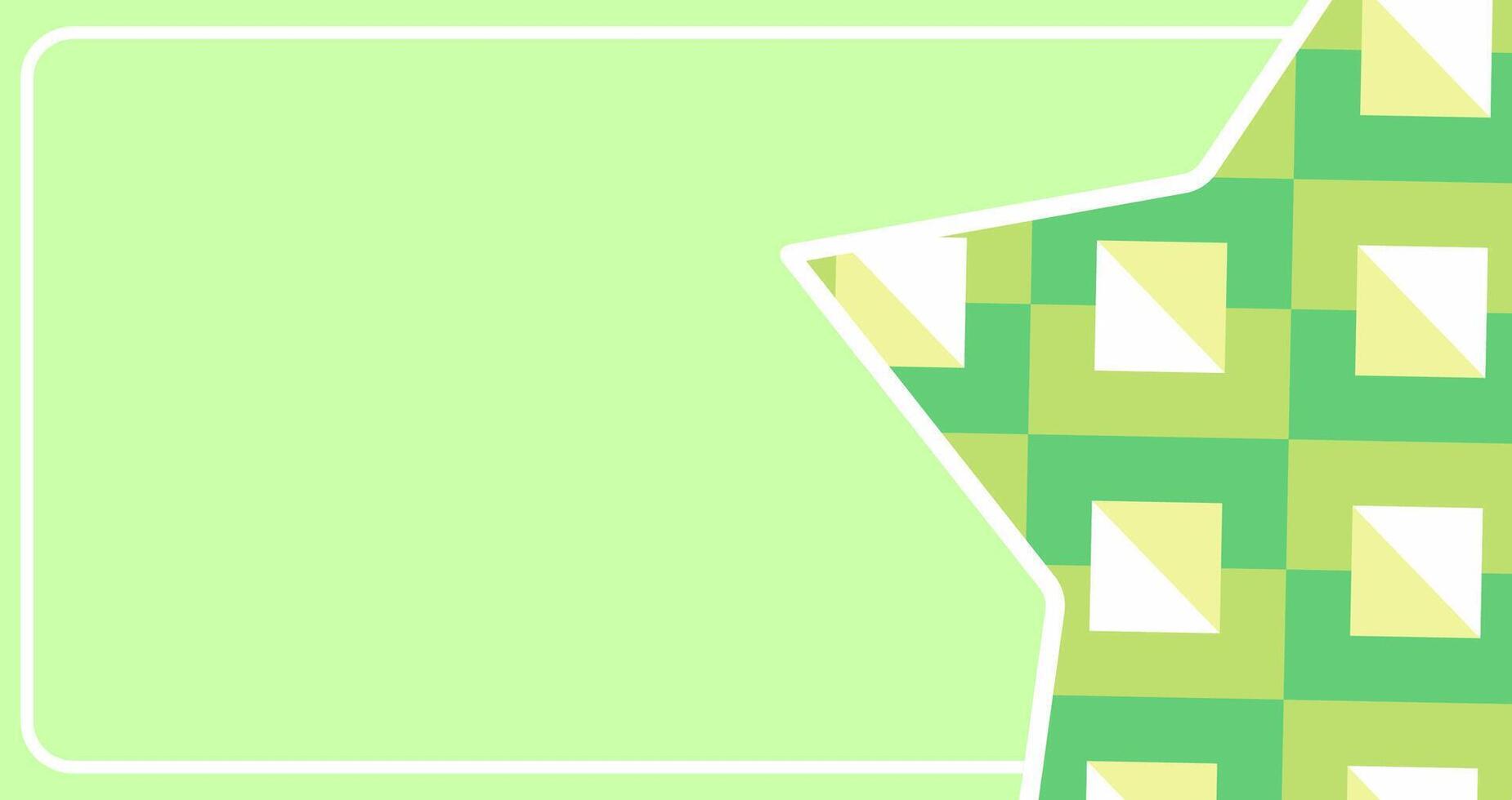 A green and yellow abstract star shape on a light green background. vector