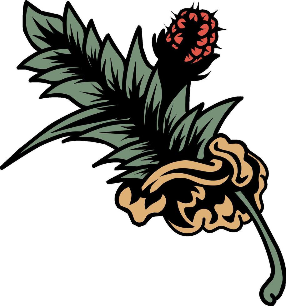 vibrant blend of nature and art. Our design showcases a striking illustration of a ripe berry and lush foliage, symbolizing the beauty and vitality of our planet. vector
