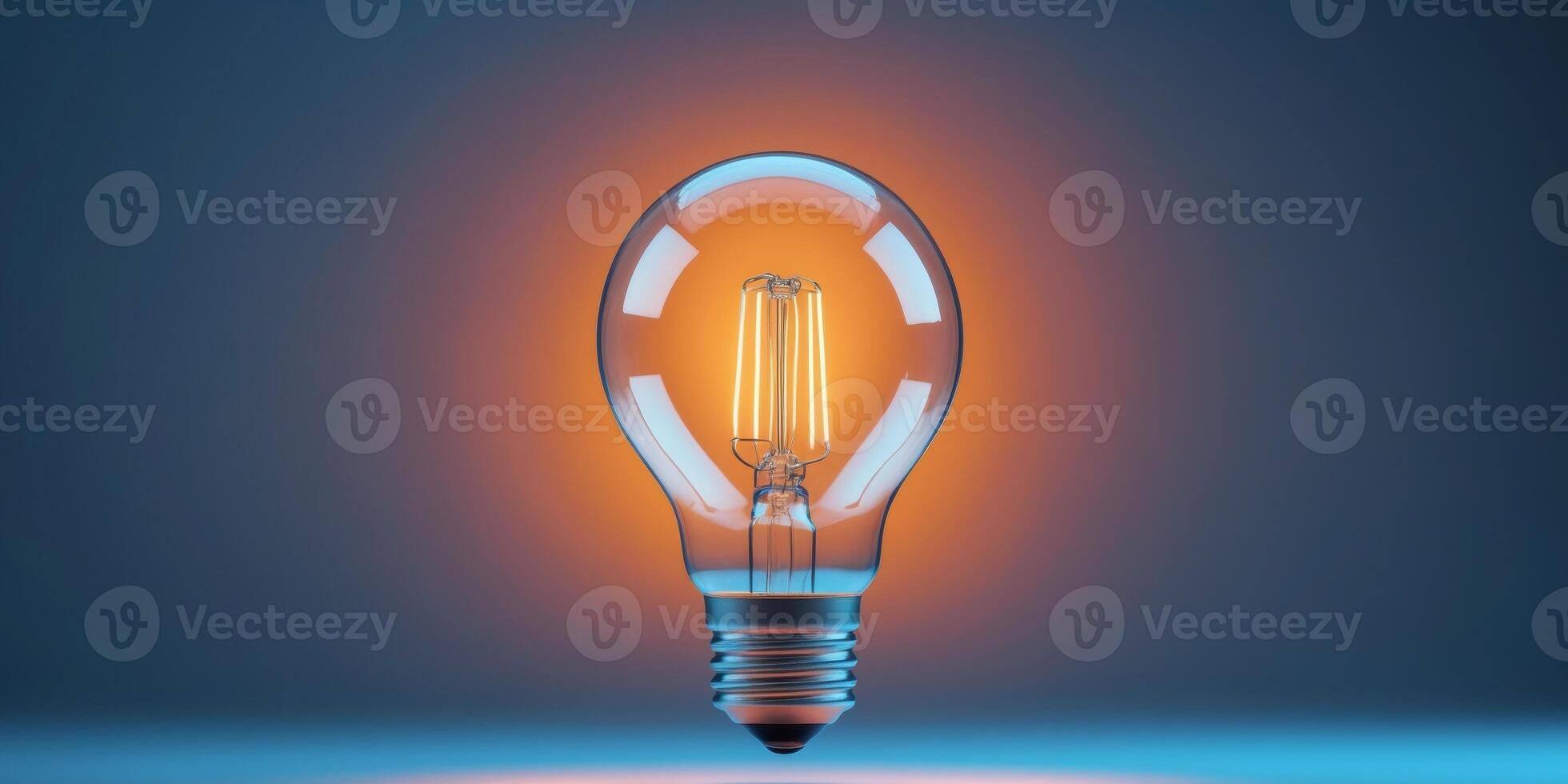 Light bulb shining with colorful background representing creativity and innovation photo
