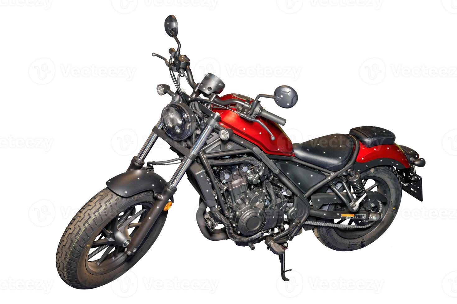 A modern powerful road motorcycle. The image is isolated on a white background. photo