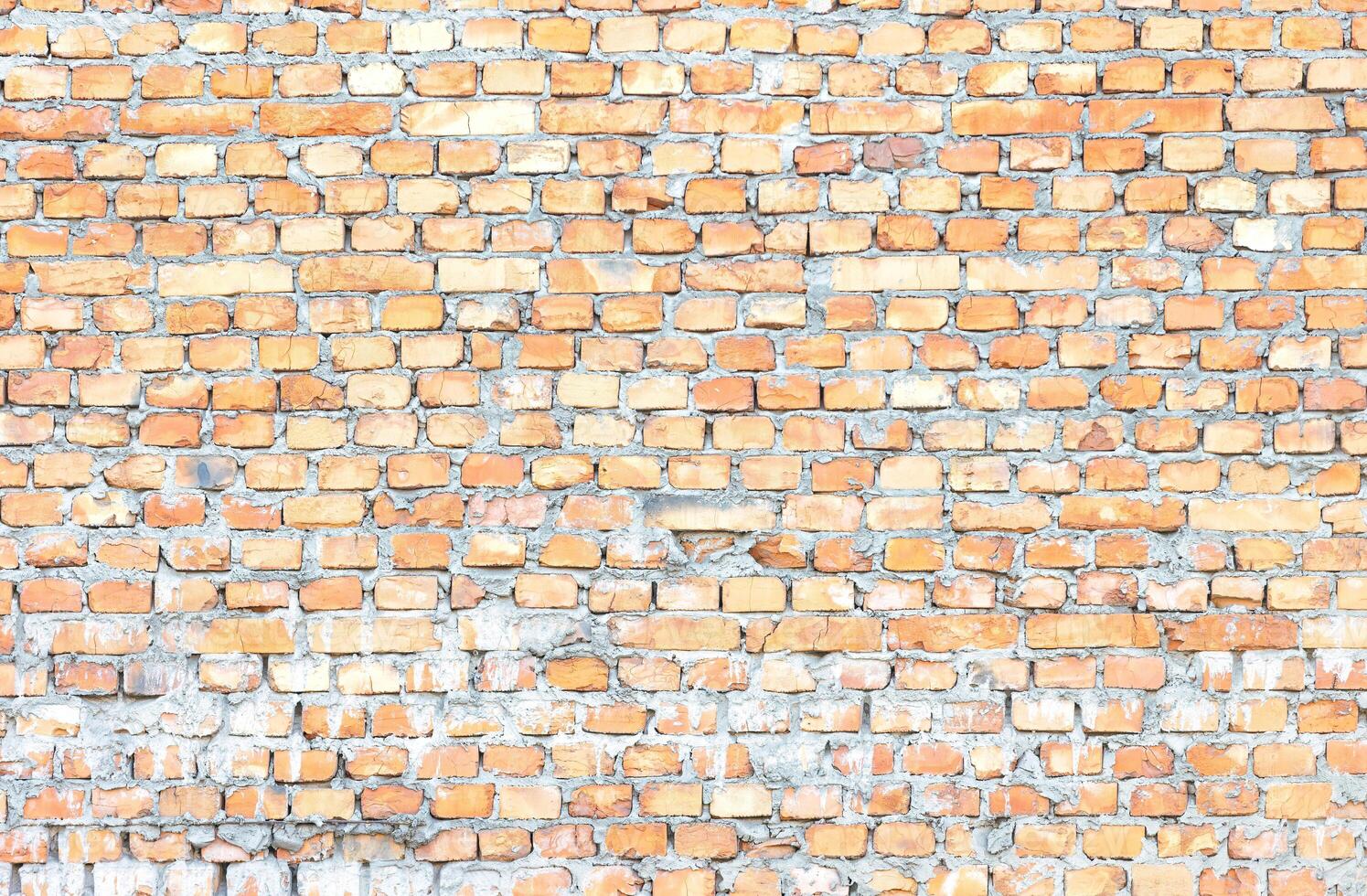 Rustic orange brick wall texture, detailed surface, bright and weathered, masonry illustration, architecture, building exterior concept. photo