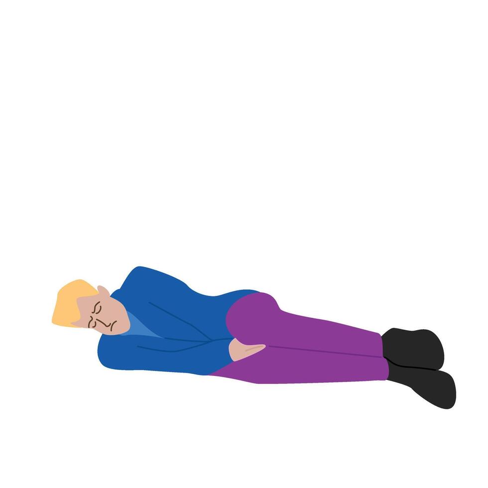 Man lying depressed Mental Health Illustration vector