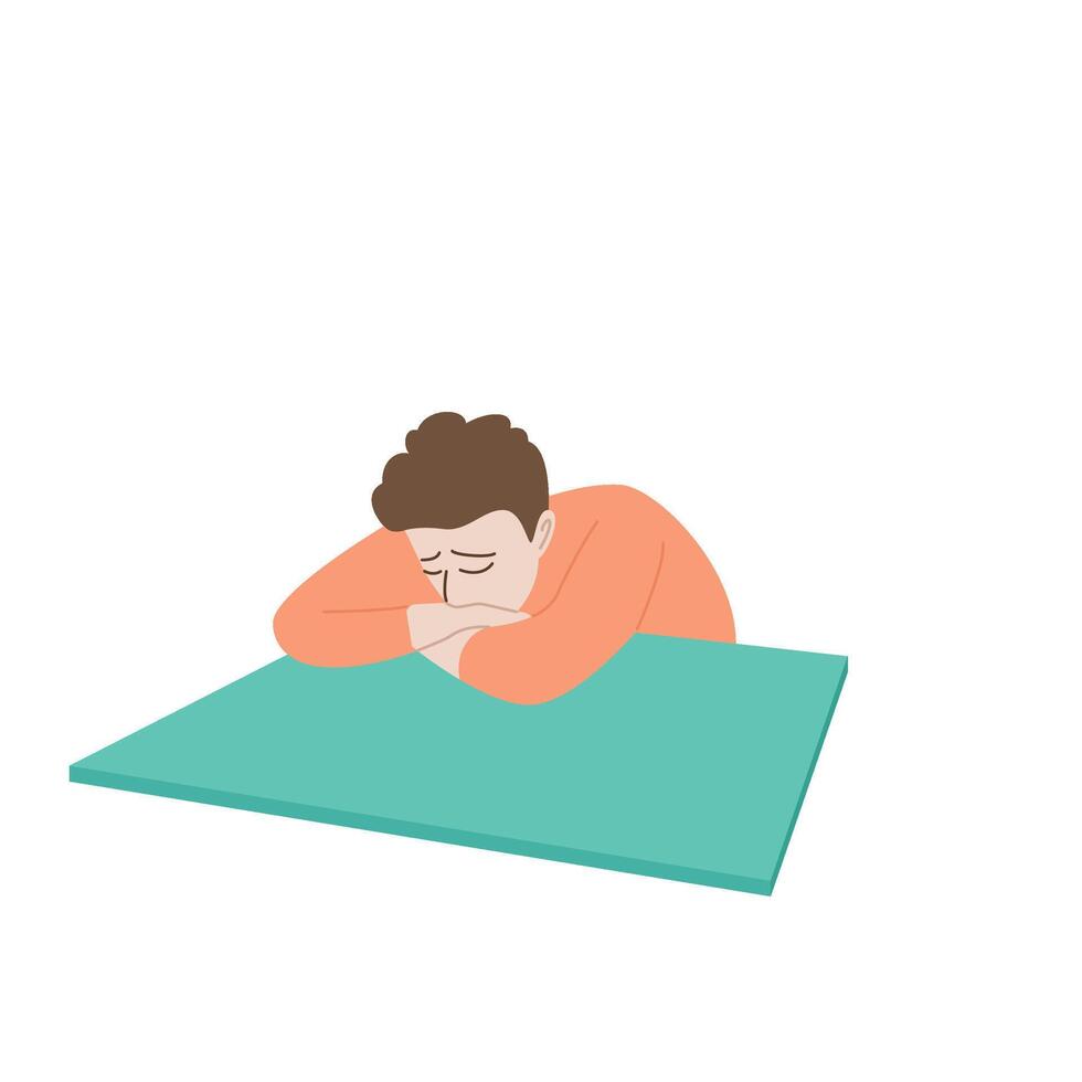 Man on the table sad Mental Health Illustration vector