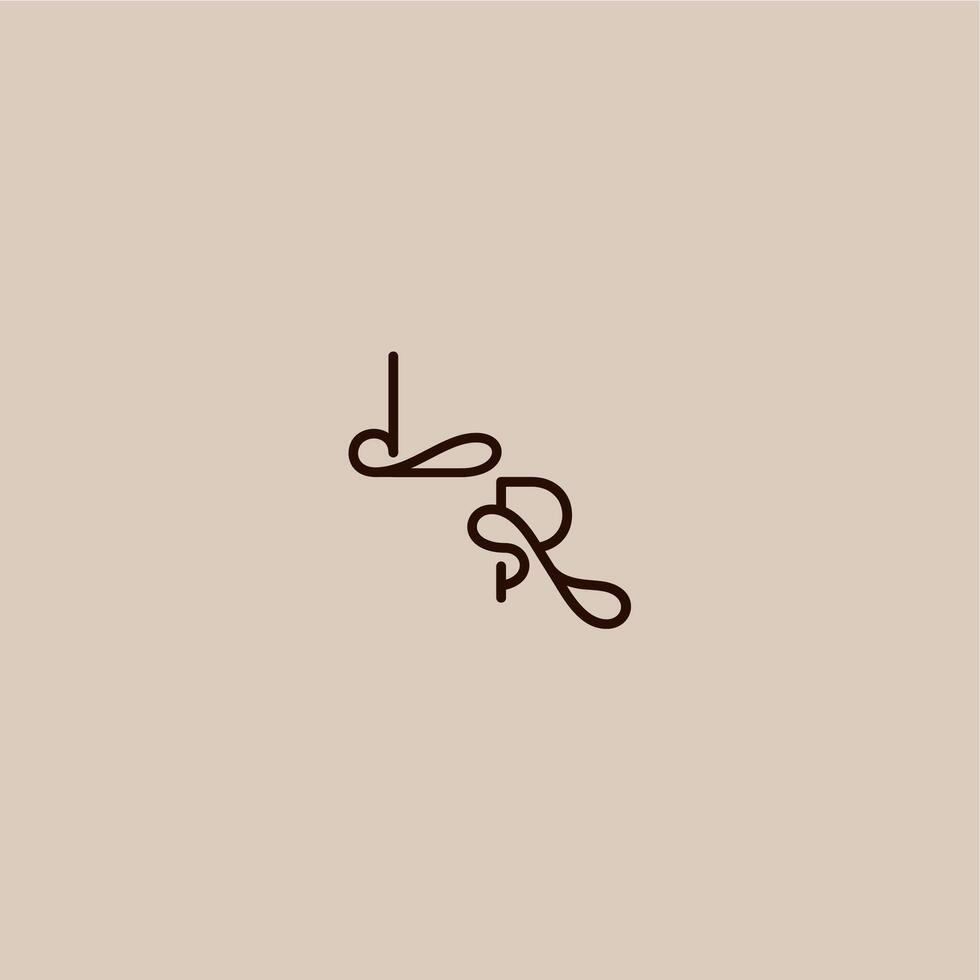 wedding typography monogram luxurious organic style and elegant concept LR dynamic line initial letter vector