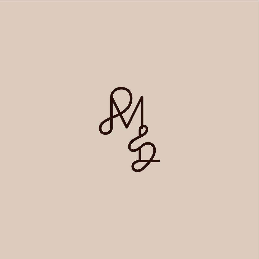 wedding typography monogram luxurious organic style and elegant concept ML dynamic line initial letter vector