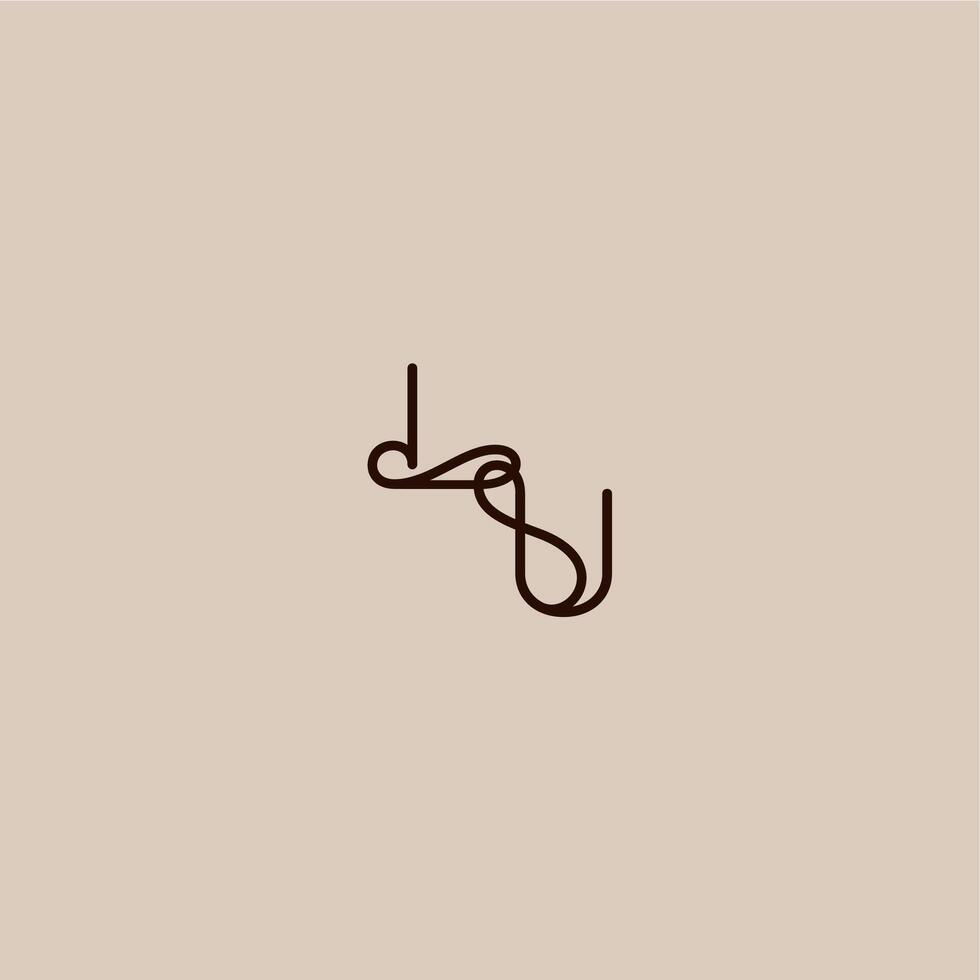 wedding typography monogram luxurious organic style and elegant concept LU dynamic line initial letter vector