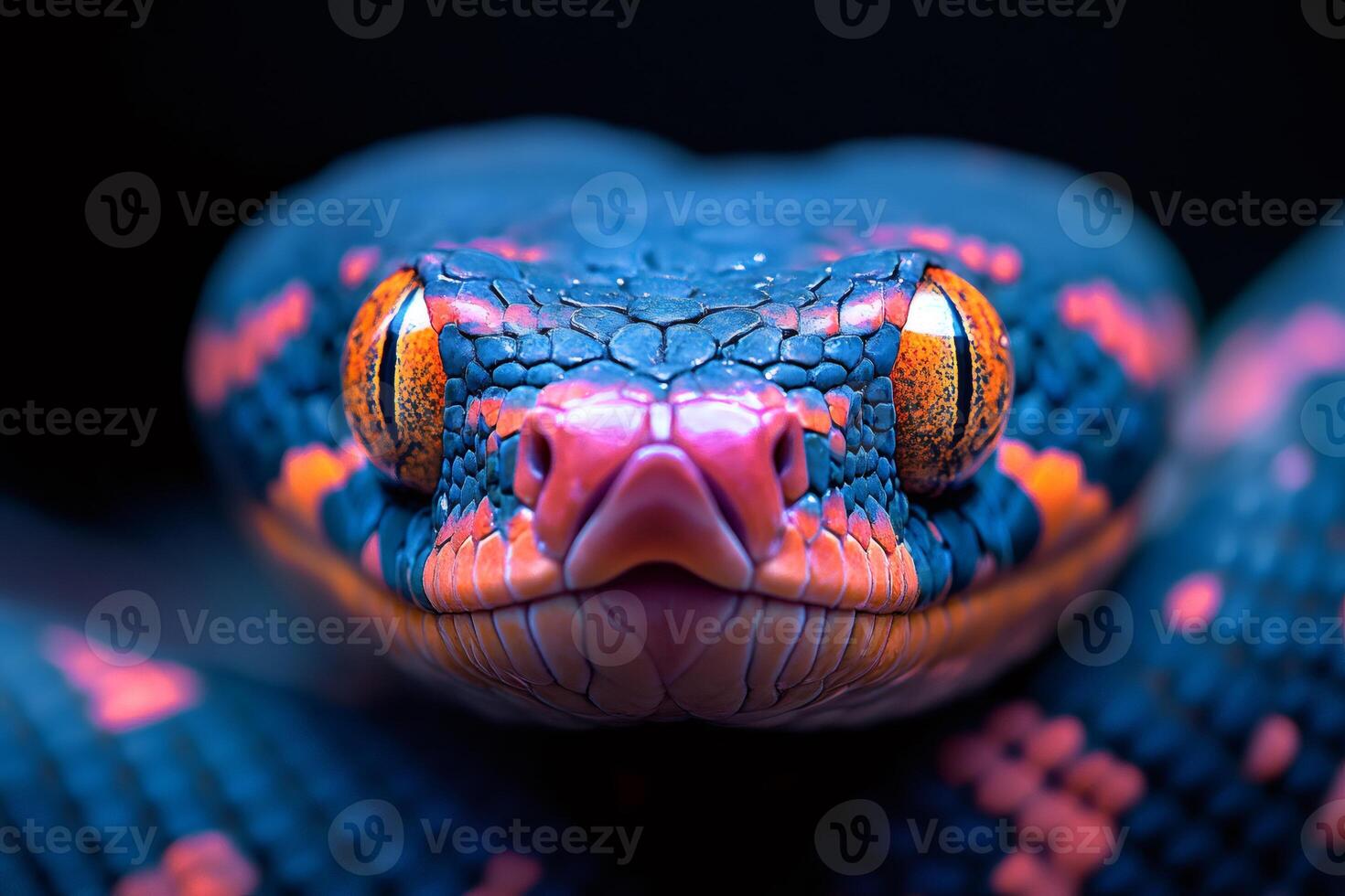 Mangshan pit viper showing its impressive colors and scales photo