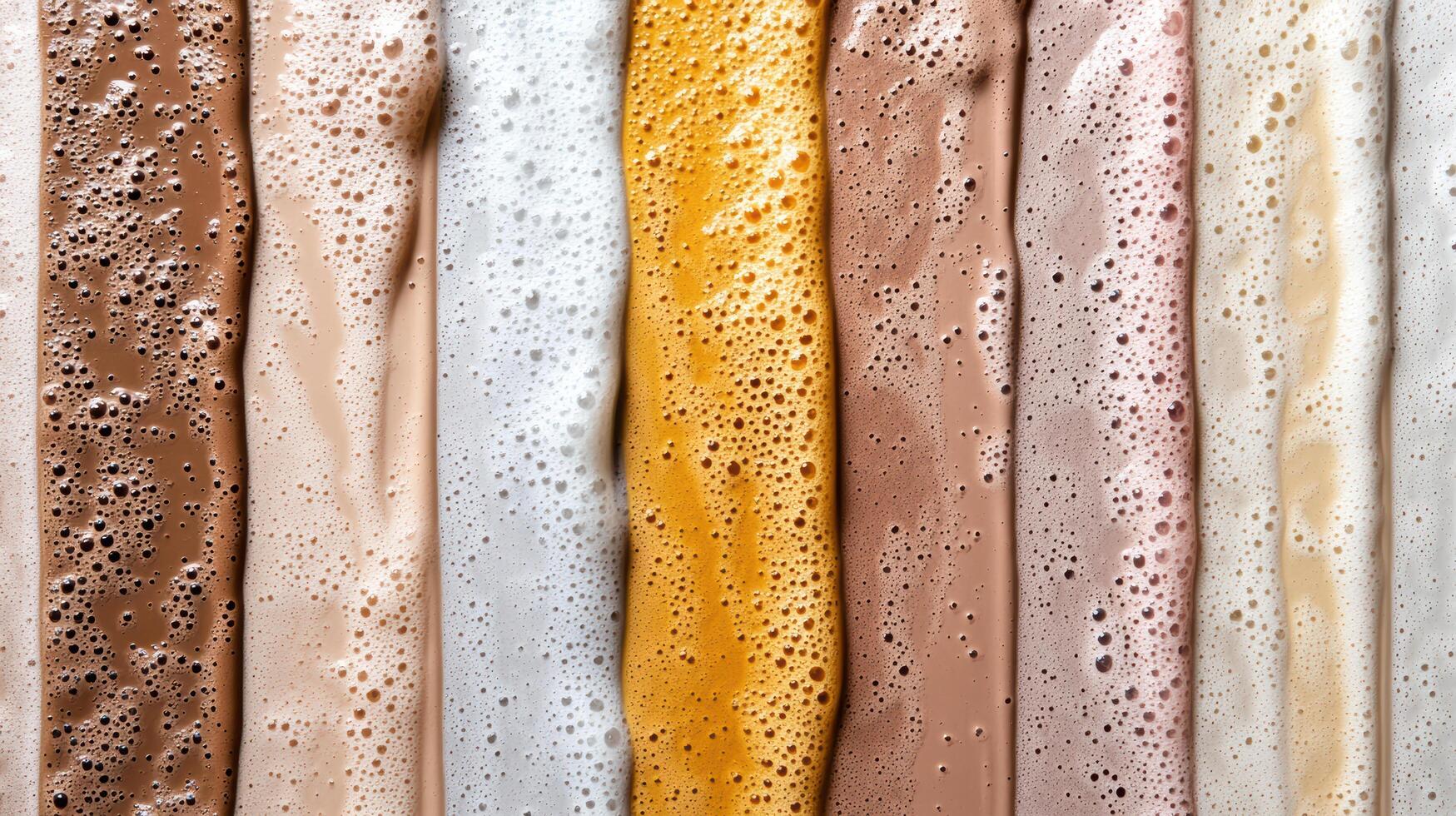 Rich foam textures in various colors create visually appealing pattern photo