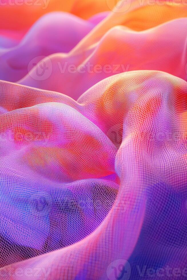 Colorful fabric waves create a vibrant and textured visual display photo